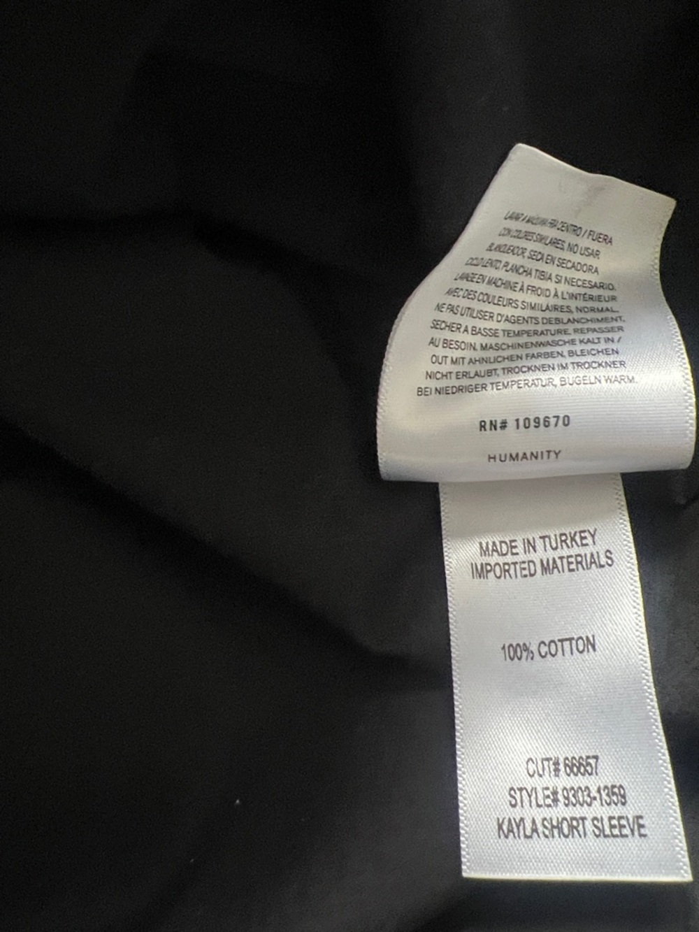 Citizens of Humanity Short Sleeve Kayla Shirt Black XS Oversized New with Tags - Picture 7 of 7